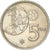 Moneda, España, Juan Carlos I, 5 Pesetas, 1980 (82), MBC+, Cobre - níquel