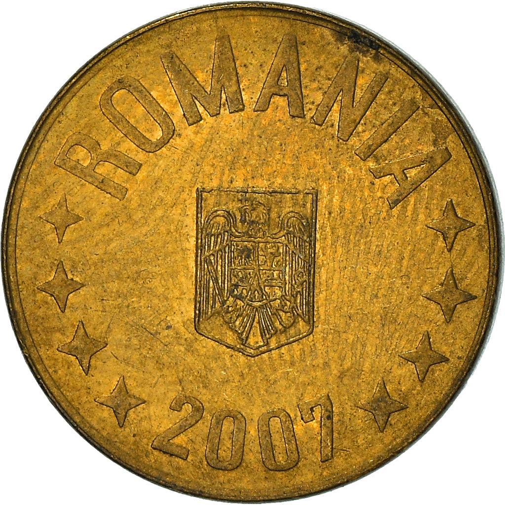 Moneta, Romania, Ban, 2007, BB, Acciaio placcato ottone, KM:189