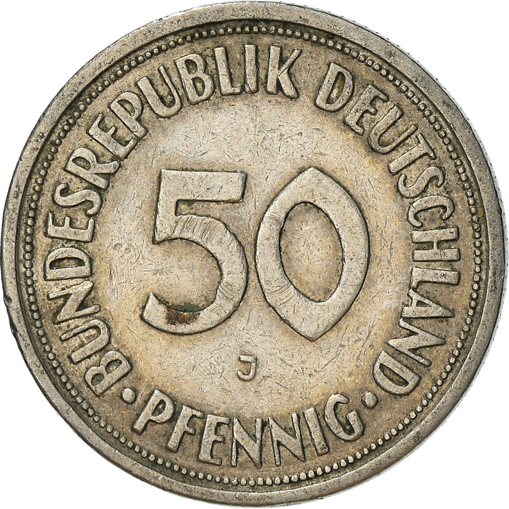 Coin, GERMANY - FEDERAL REPUBLIC, 50 Pfennig, 1950, Hamburg, VF(30-35)
