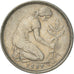 Coin, GERMANY - FEDERAL REPUBLIC, 50 Pfennig, 1969, Karlsruhe, VF(30-35)