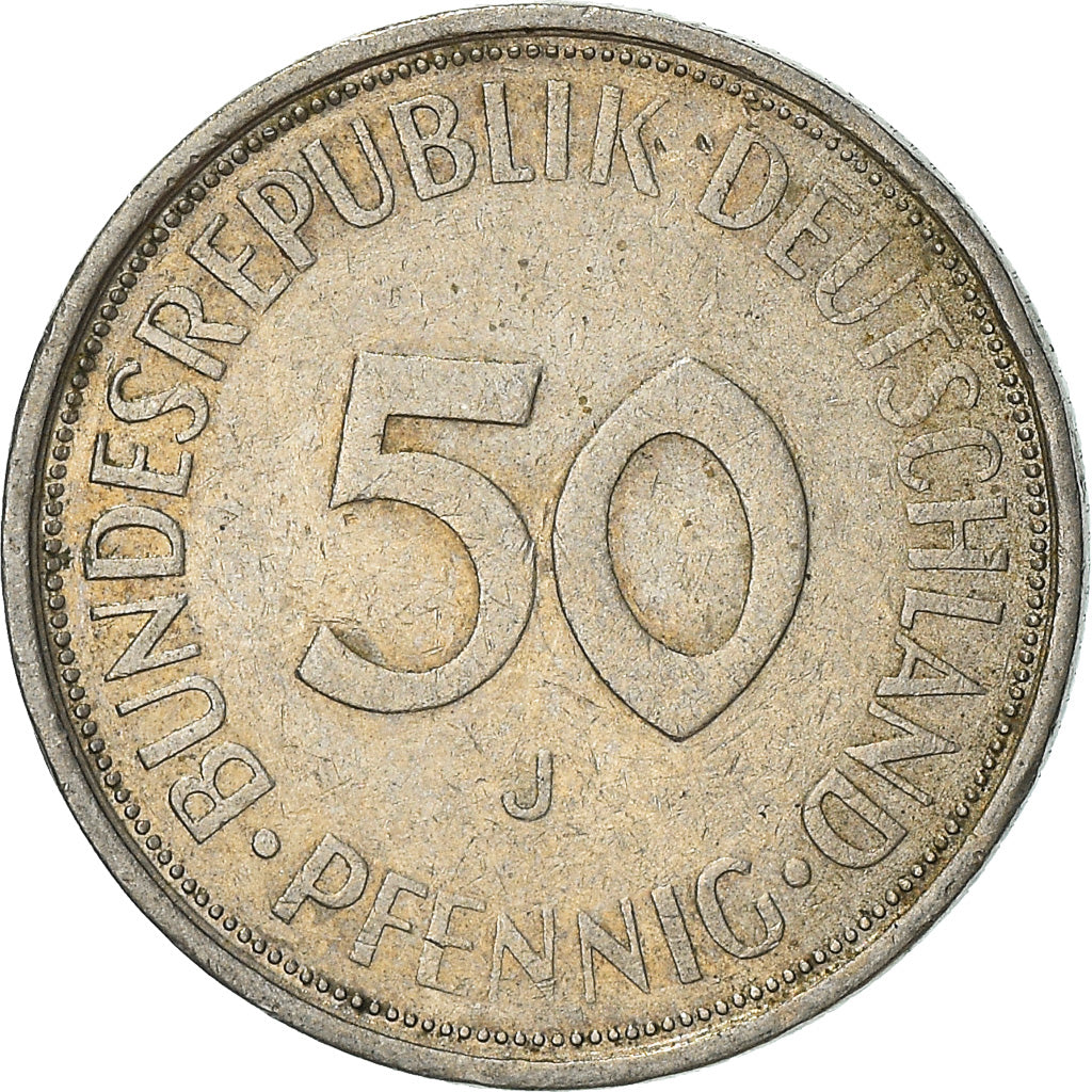 Coin, GERMANY - FEDERAL REPUBLIC, 50 Pfennig, 1971, Hambourg, VF(30-35)