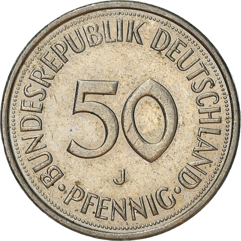 Coin, GERMANY - FEDERAL REPUBLIC, 50 Pfennig, 1982, Hambourg, AU(50-53)