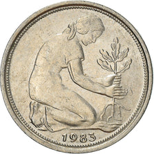 Coin, GERMANY - FEDERAL REPUBLIC, 50 Pfennig, 1983, Munich, AU(50-53)