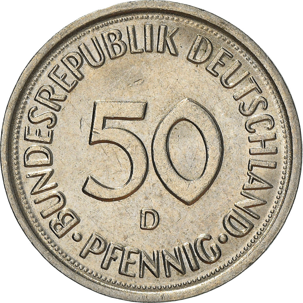 Coin, GERMANY - FEDERAL REPUBLIC, 50 Pfennig, 1983, Munich, AU(50-53)