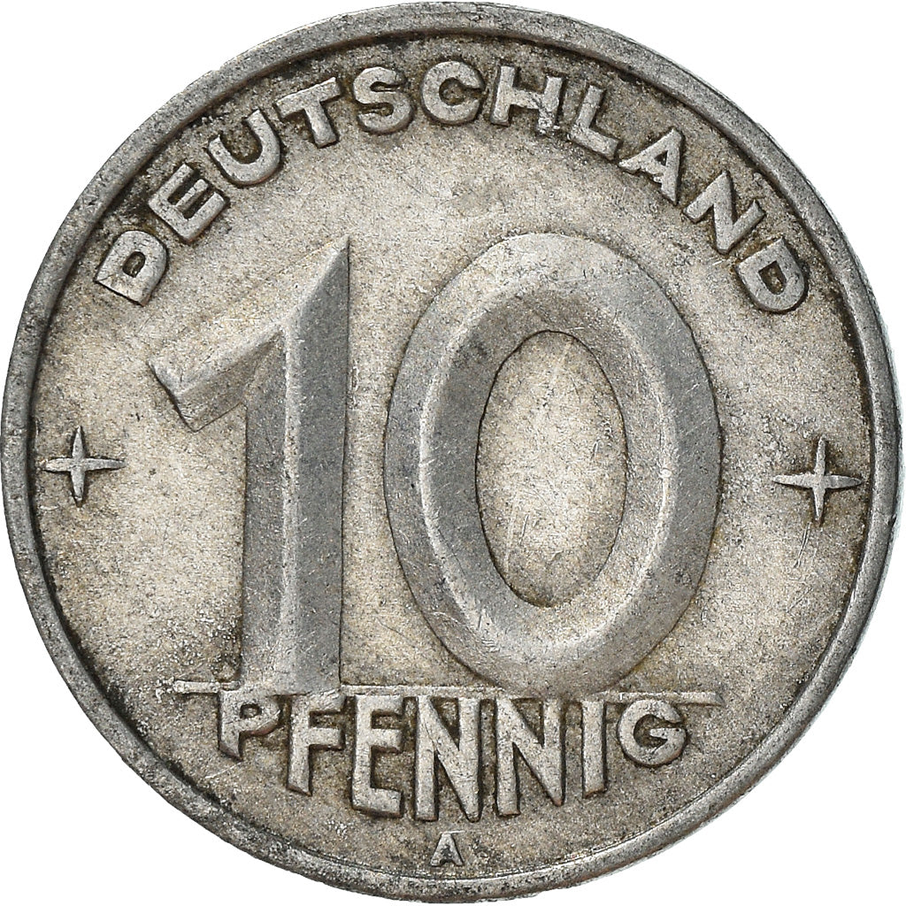 Münze, GERMAN-DEMOCRATIC REPUBLIC, 10 Pfennig, 1949, Berlin, S+, Aluminium