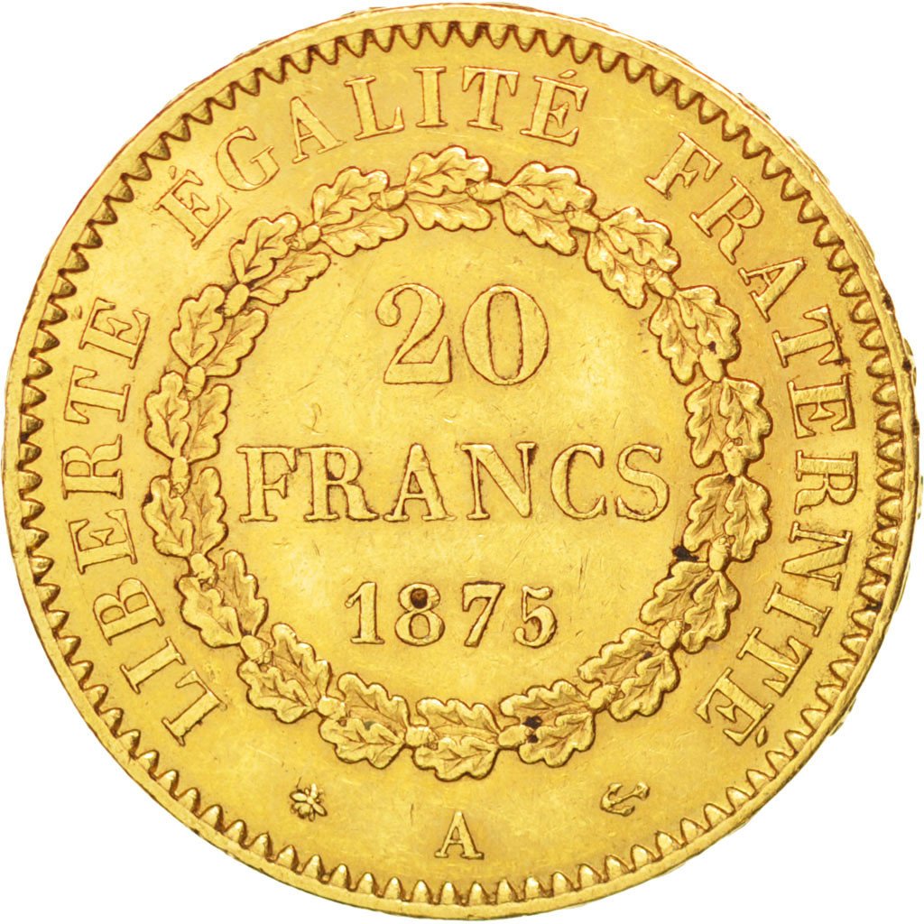 IIIème République, 20 Francs or Génie 1875 A, Gadoury 1063