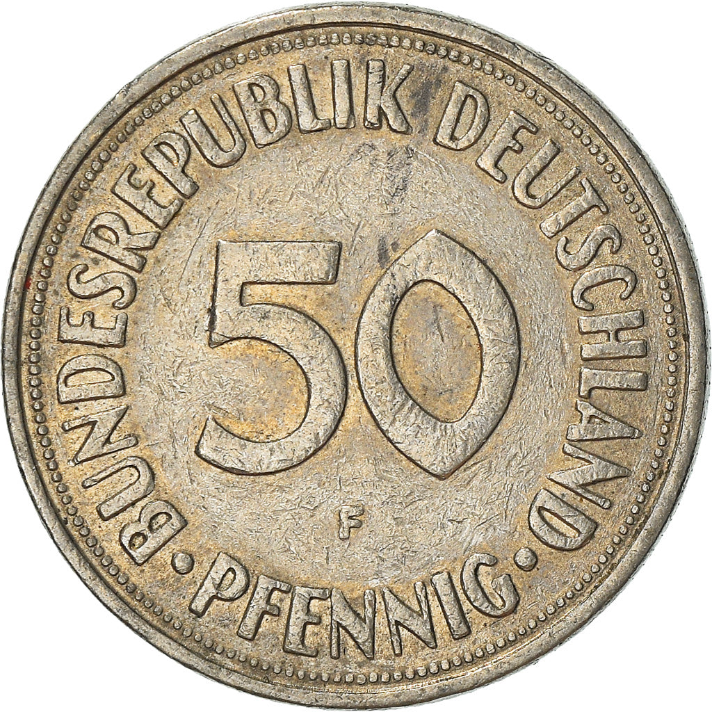 Coin, GERMANY - FEDERAL REPUBLIC, 50 Pfennig, 1969, Stuttgart, VF(30-35)