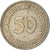 Moneda, ALEMANIA - REPÚBLICA FEDERAL, 50 Pfennig, 1969, Stuttgart, BC+, Cobre -