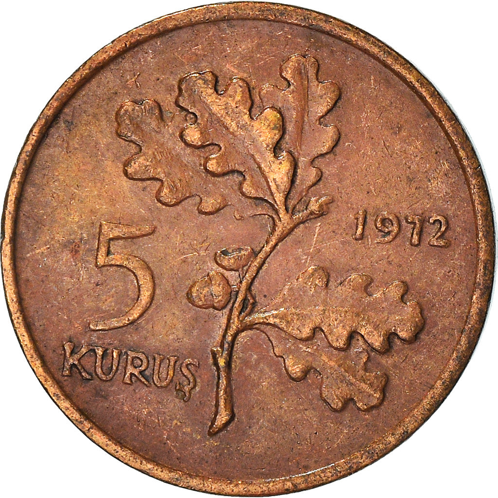 Monnaie, Turquie, 5 Kurus, 1972, TB+, Bronze, KM:890.2