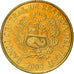Moneta, Peru, Centimo, 2004, Lima, VF(30-35), Mosiądz, KM:303.4