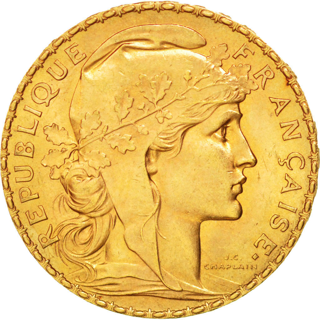 FRANCE, Marianne, 20 Francs, 1914, KM #857, MS(60-62), Gold, Gadoury #1064a,...