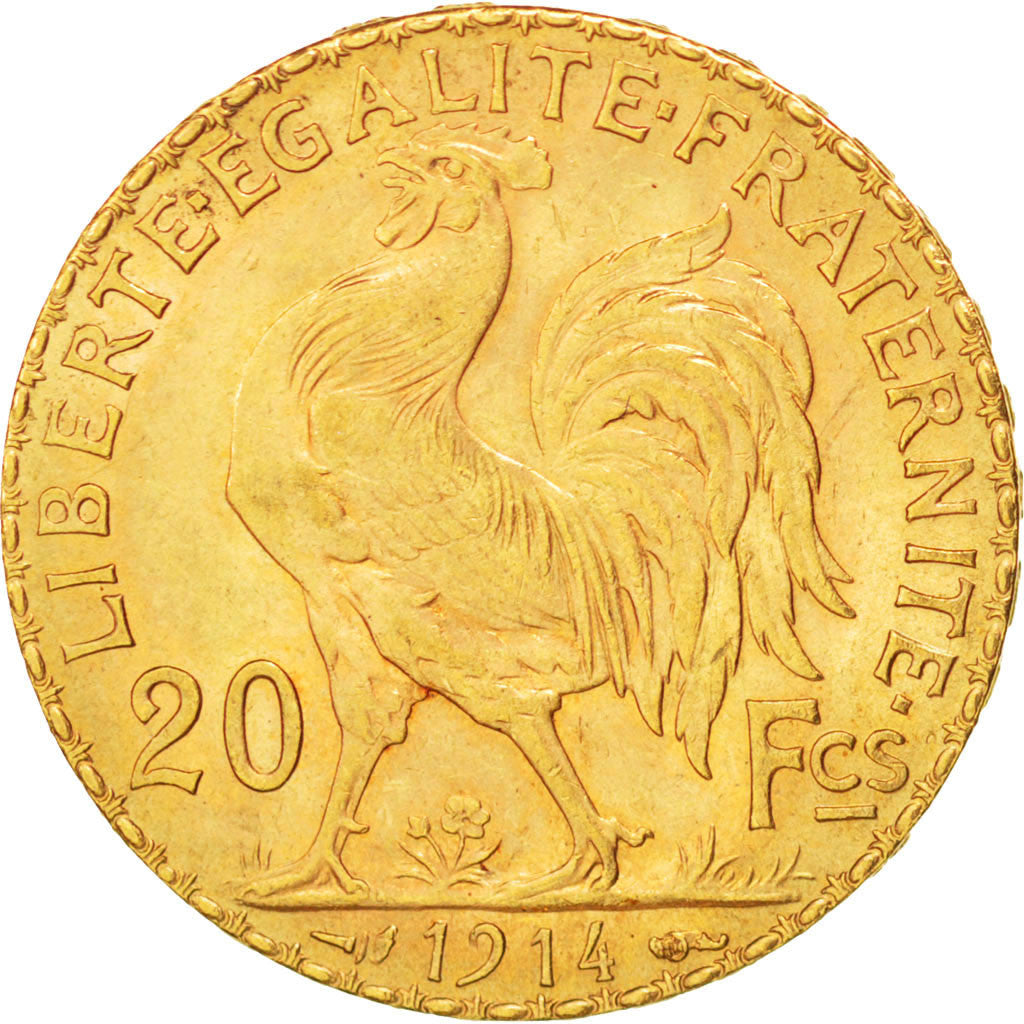 FRANCE, Marianne, 20 Francs, 1914, KM #857, MS(60-62), Gold, Gadoury #1064a,...