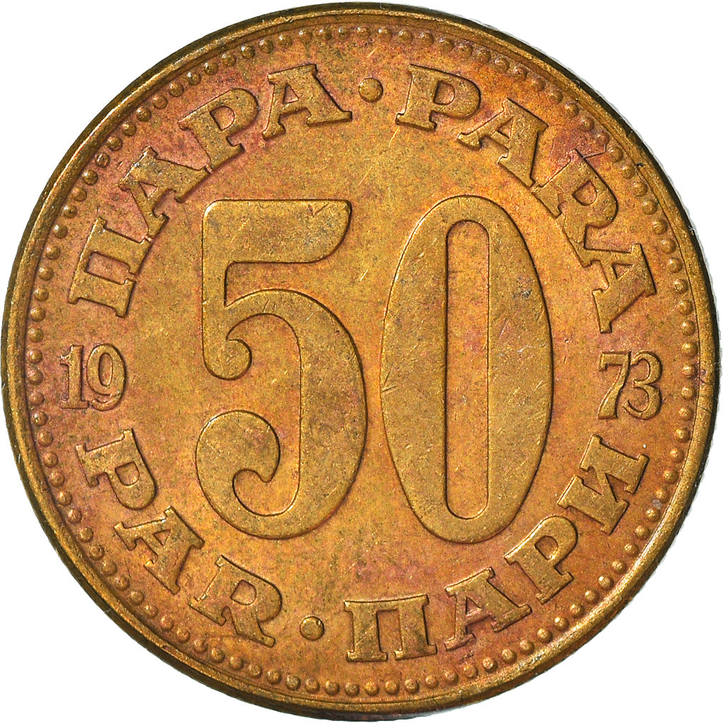 Münze, Jugoslawien, 50 Para, 1973, S+, Messing, KM:46.1