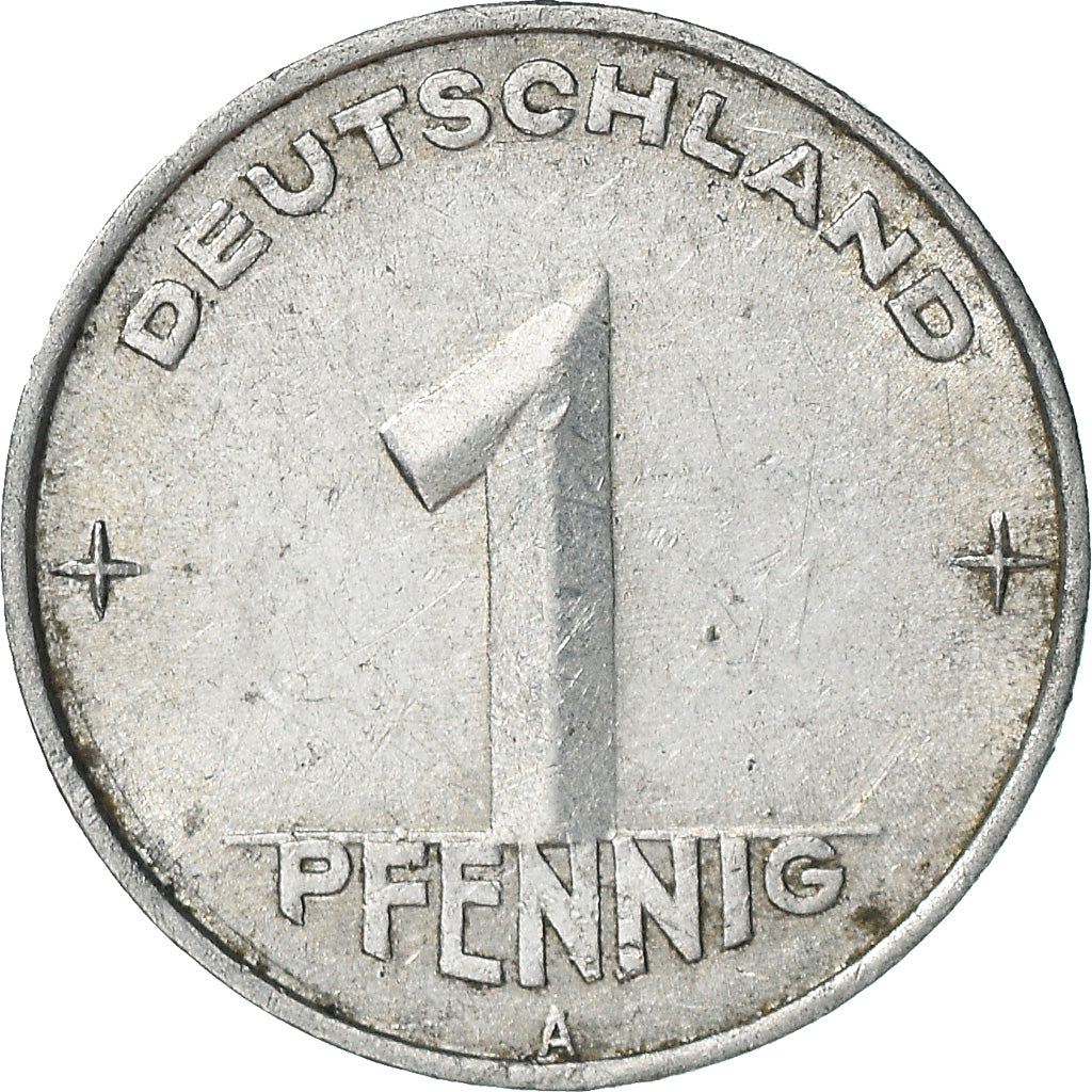 Munten, DUITSE DEMOCRATISCHE REPUBLIEK, Pfennig, 1952, Berlin, ZF+, Aluminium