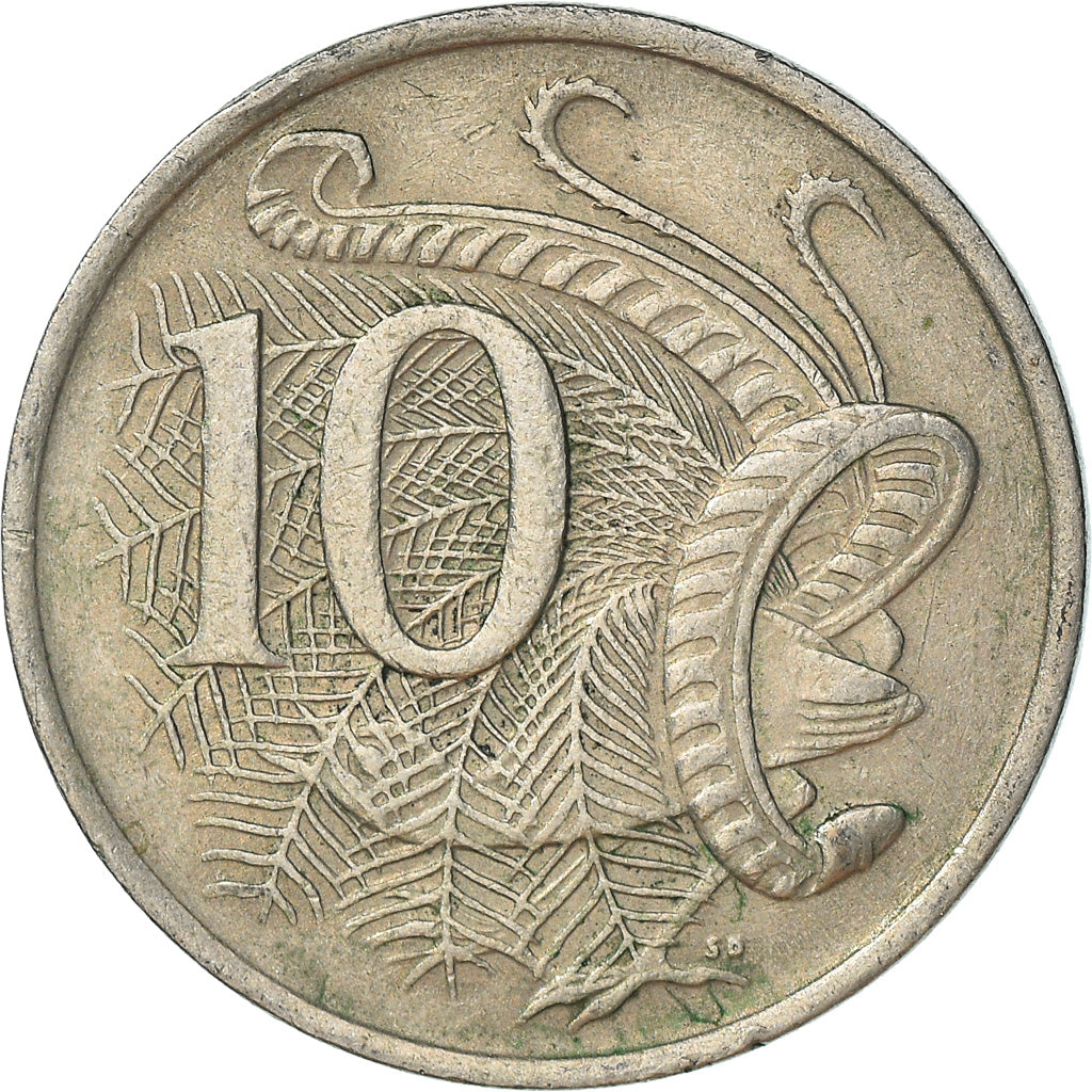 Münze, Australien, Elizabeth II, 10 Cents, 1969, S+, Copper-nickel, KM:65