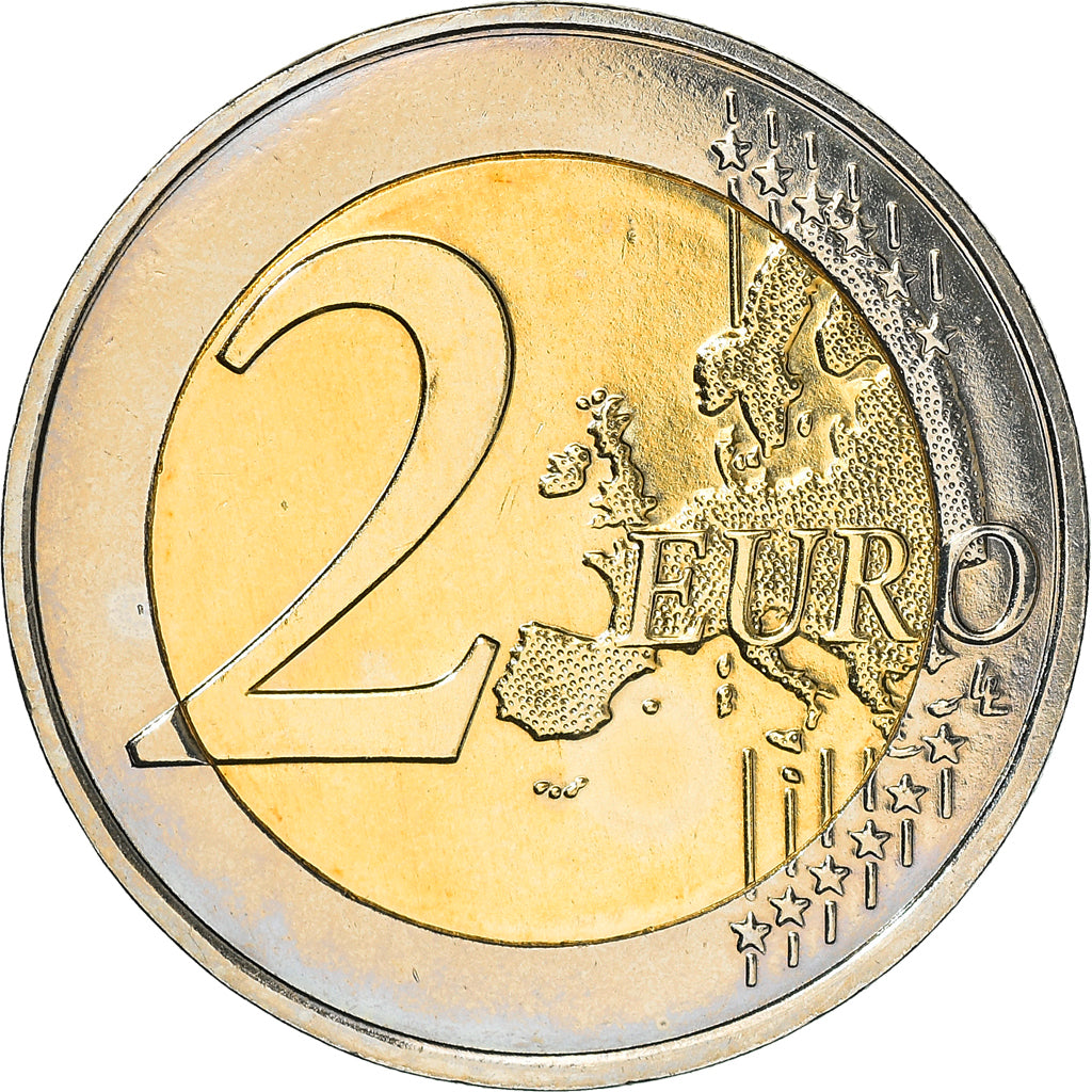 Frankreich, 2 Euro, Traité de l'Elysée, 2013, Colourized, VZ+, Bi-Metallic