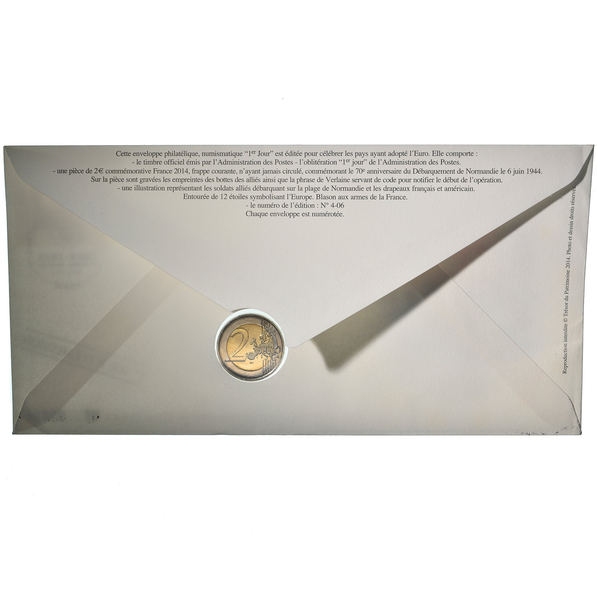 Frankrijk, 2 Euro, 2014, Enveloppe philatélique numismatique, UNC-, Bi-Metallic