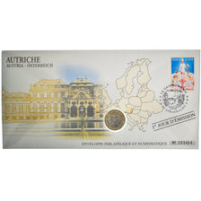 Munten, Oostenrijk, 1 Euro, 2003, Enveloppe philatélique numismatique, UNC-
