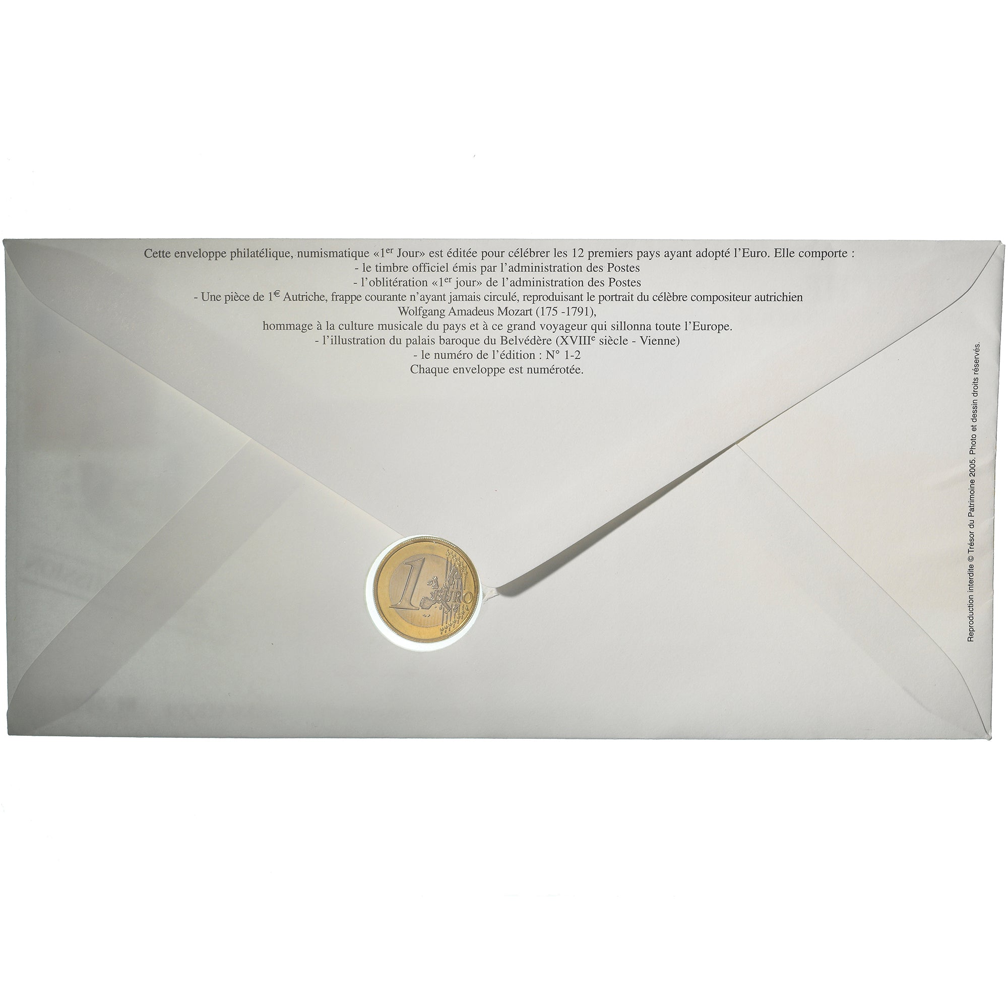 Munten, Oostenrijk, 1 Euro, 2003, Enveloppe philatélique numismatique, UNC-