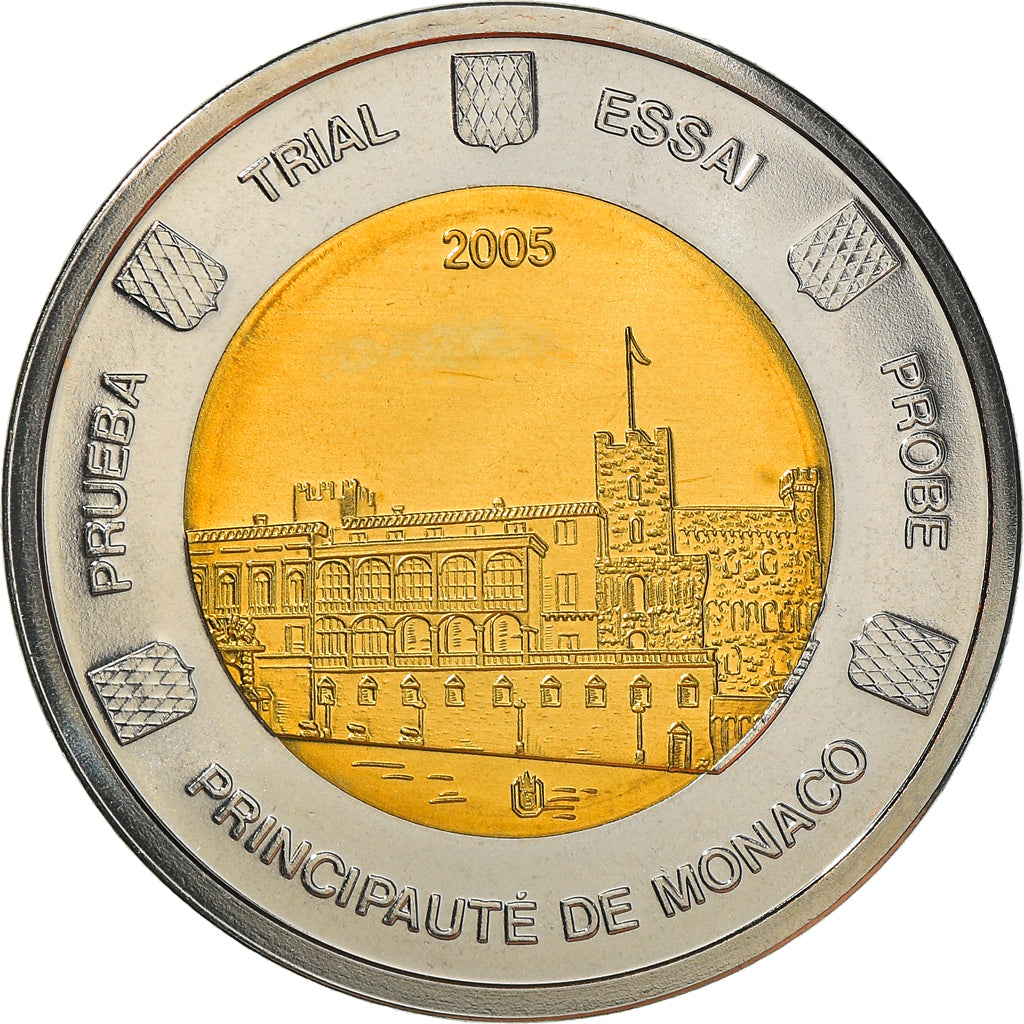 Monaco, Medaille, Essai 2 euros, 2005, UNZ+, Bi-Metallic