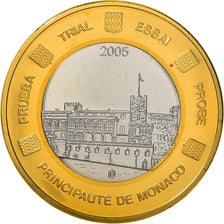 Monaco, medaglia, Essai 1 euro, 2005, FDC, Bi-metallico
