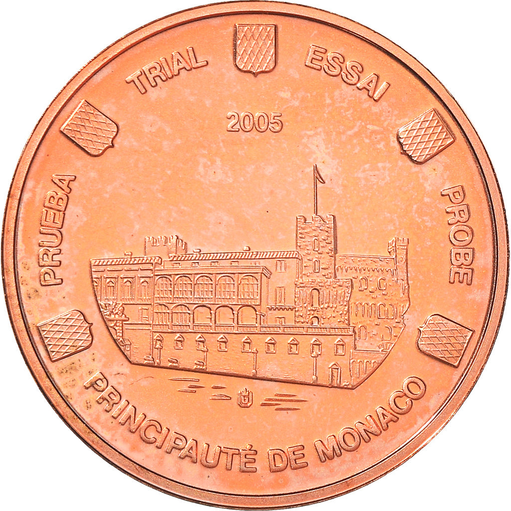 Monaco, medaglia, 2 C, Essai Trial, 2005, SPL+, Rame