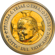 Vaticano, medaglia, 2 E, Essai-Trial Jean Paul II, 2002, FDC, Bi-metallico