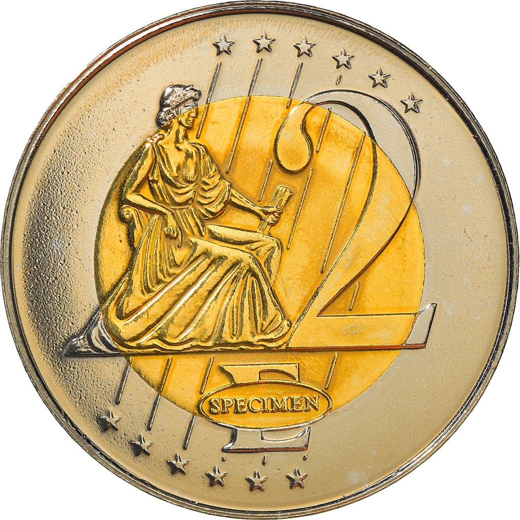 Vaticano, medaglia, 2 E, Essai-Trial Jean Paul II, 2002, FDC, Bi-metallico