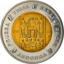 Andorra, Medaille, 2 E, Essai-Trial, 2003, Exonumia, STGL, Bi-Metallic