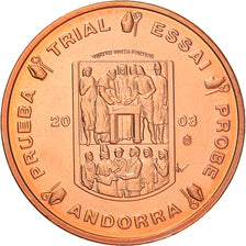 Andorra, Medal, 5 C, Essai-Trial, 2003, MS(65-70), Cobre