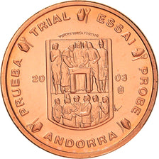 Andorra, medalla, 1 C, Essai Trial, 2003, FDC, Cobre