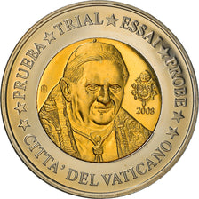 Vaticano, Medal, 2 E, Essai-Trial Benoit XVI, 2008, MS(65-70), Bimetálico