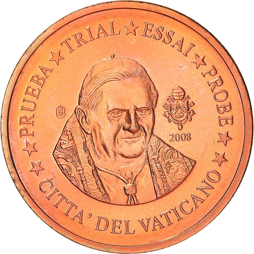 Vaticano, medaglia, 1 C, Essai-Trial Benoit XVI, 2008, FDC, Rame