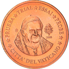 Vaticano, medaglia, 1 C, Essai-Trial Benoit XVI, 2008, FDC, Rame