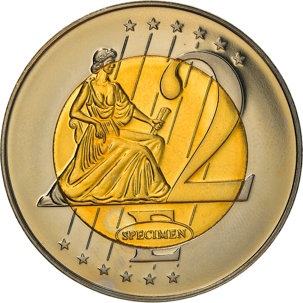 Vaticano, medaglia, 2 E, Essai-Trial Benoit XVI, 2006, FDC, Bi-metallico
