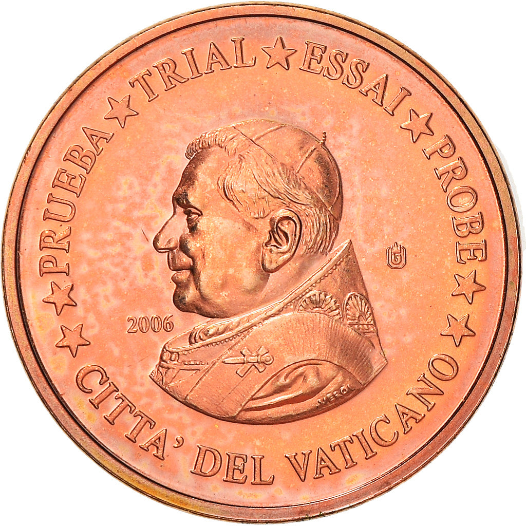 Vaticano, Euro Cent, 2006, unofficial private coin, MS(65-70), Aço Cromado a