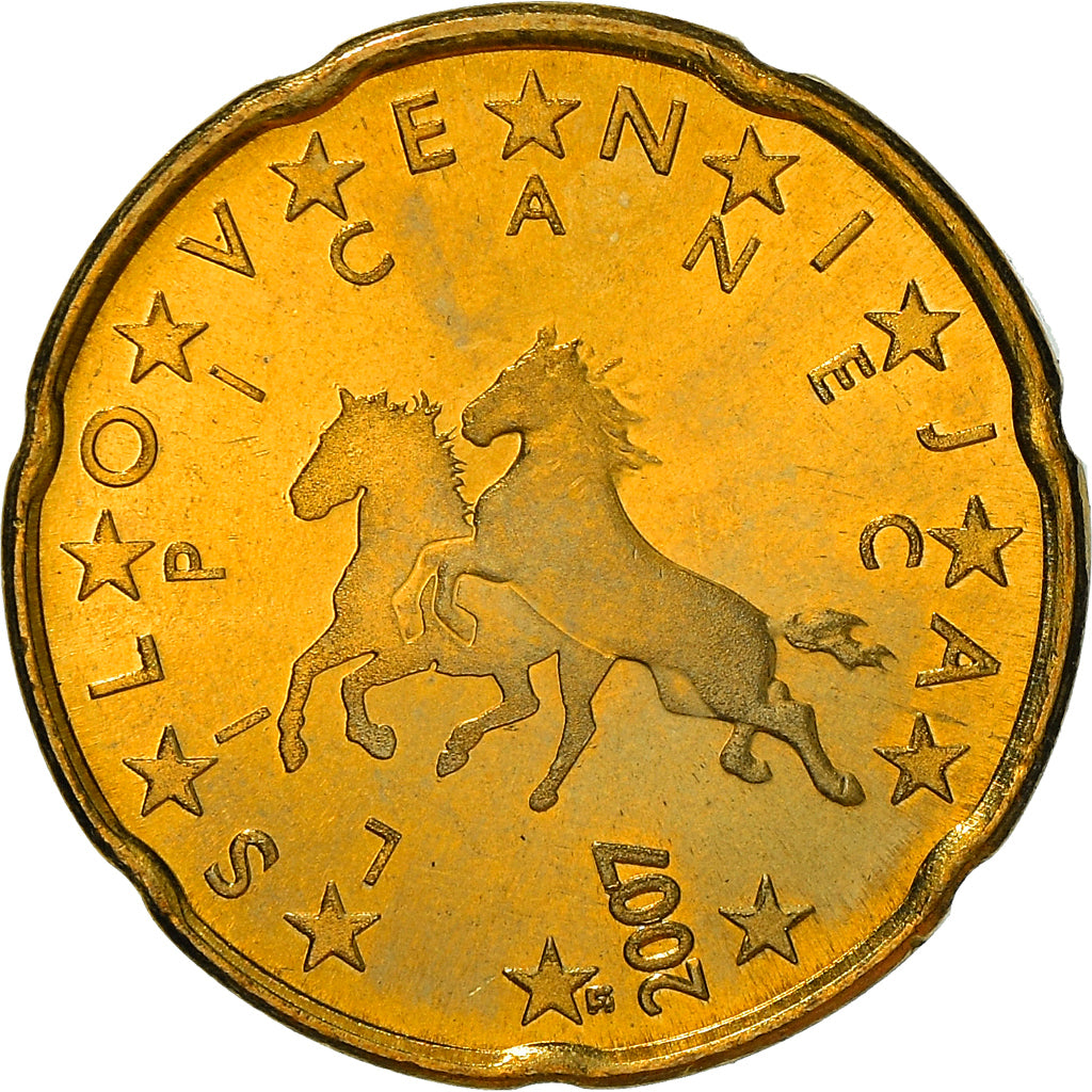 Eslovénia, 20 Euro Cent, 2007, MS(60-62), Latão, KM:72