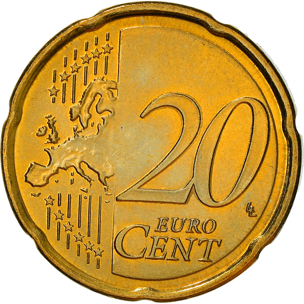 Eslovénia, 20 Euro Cent, 2007, MS(60-62), Latão, KM:72