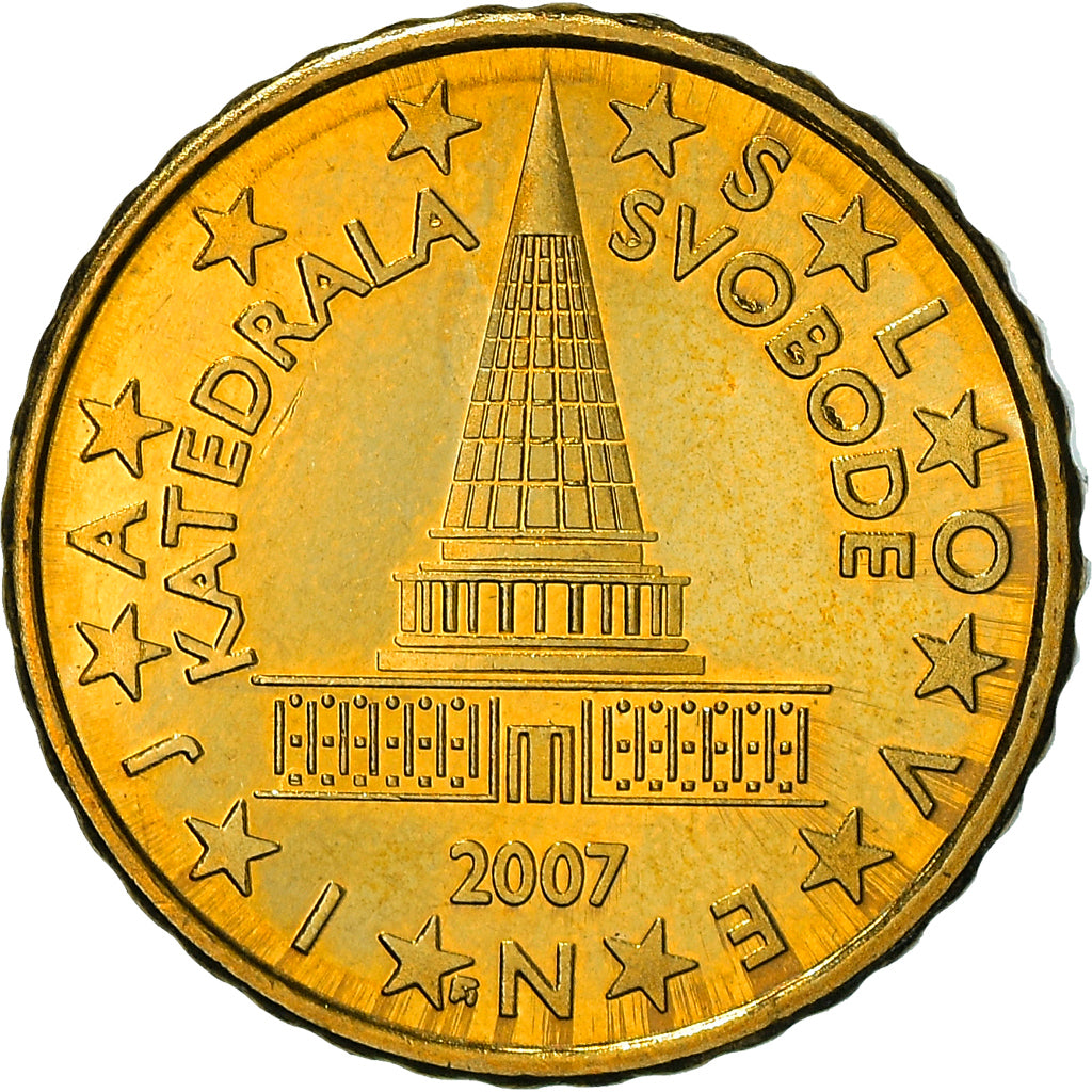 Slovénie, 10 Euro Cent, 2007, SPL+, Laiton, KM:71