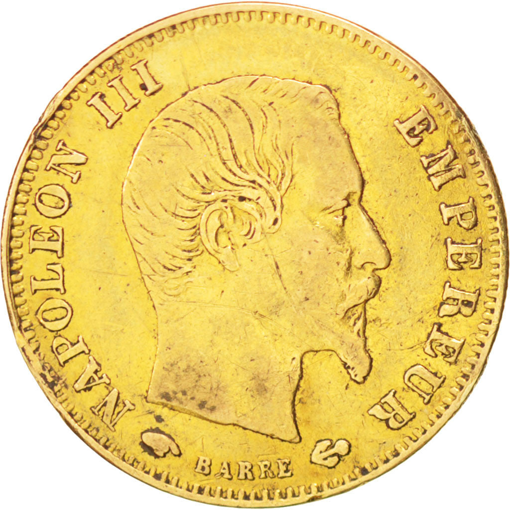 France, Napoleon III, 5 Francs, 1858, Paris, VF(30-35), Gold, KM:787.1