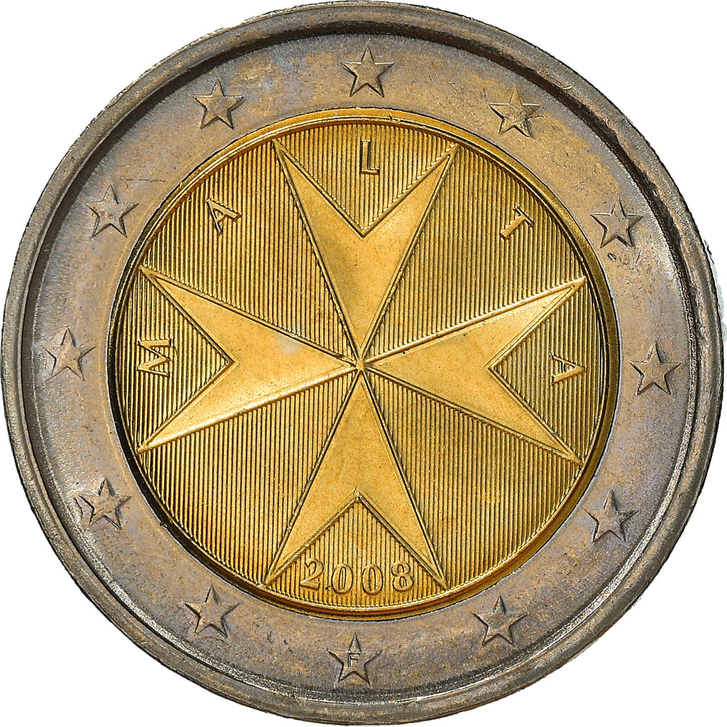 Malta, 2 Euro, 2008, Paris, MS(63), Bi-Metallic, KM:132