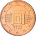 Malte, 5 Euro Cent, 2008, Paris, SUP+, Copper Plated Steel, KM:127