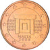 Malta, 5 Euro Cent, 2008, Paris, MS(60-62), Aço Cromado a Cobre, KM:127