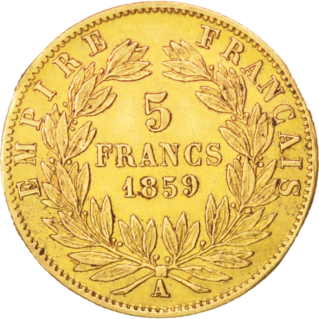 Coin, France, Napoleon III, Napoléon III, 5 Francs, 1859, Paris, AU(50-53)