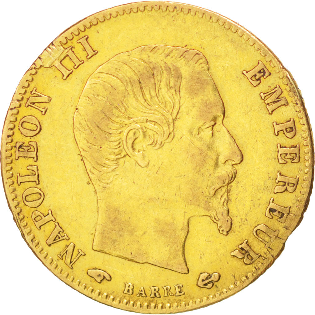 FRANCE, Napoléon III, 5 Francs, 1860, Paris, KM #787.1, EF(40-45), Gold, 16.7, G