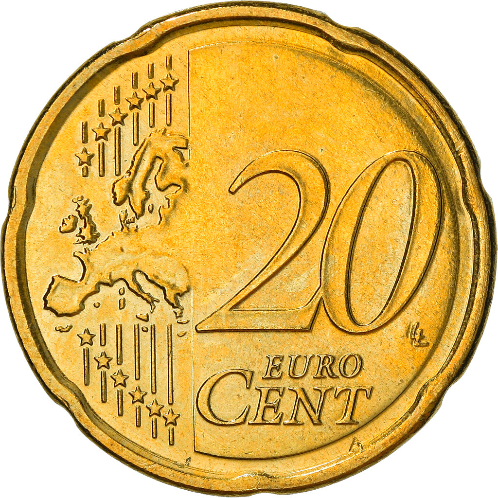 Grecia, 20 Euro Cent, 2007, SPL+, Ottone, KM:212