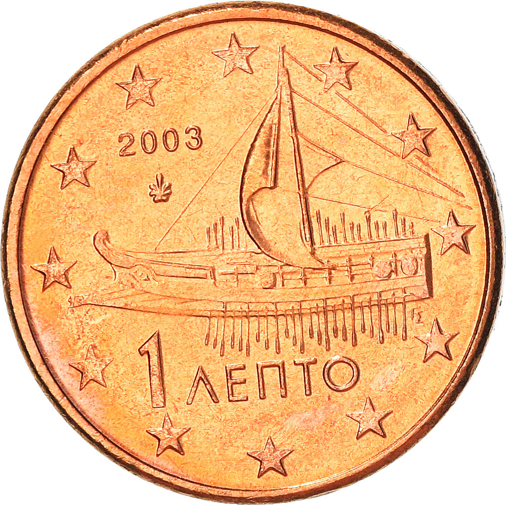 Grecia, Euro Cent, 2003, Athens, SPL+, Acciaio placcato rame, KM:181