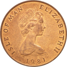 ISLE OF MAN, 2 Pence, 1981, KM #60, MS(60-62), Bronze, 25.91, 7.13