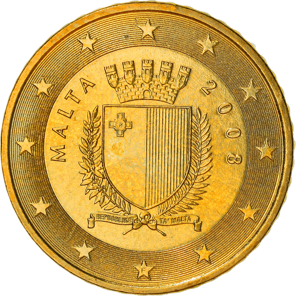 Malta, 50 Euro Cent, 2008, Paris, SPL, Ottone, KM:130