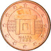 Malta, 5 Euro Cent, 2008, Paris, AU(50-53), Aço Cromado a Cobre, KM:127